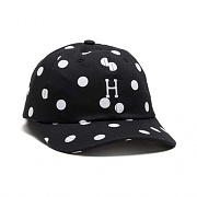 H POLKA DOT CURVED VISOR 6 PANEL-BLK
