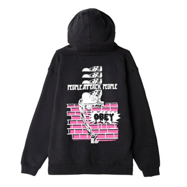 (111731569)PEOPLE ATTACK PEOPLE HOOD-BLK