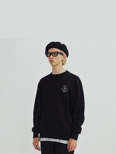 SMILE CREWNECK GA [BLACK]