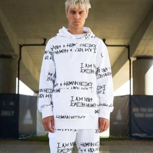 [17FW] Basic Logo Pattern Hoodie - White