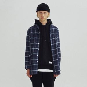 PLAID LONG CHECK SHIRTS GA [NAVY](GAVS02)