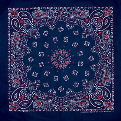 Paisley Bandana-BLUE/RED/WHT