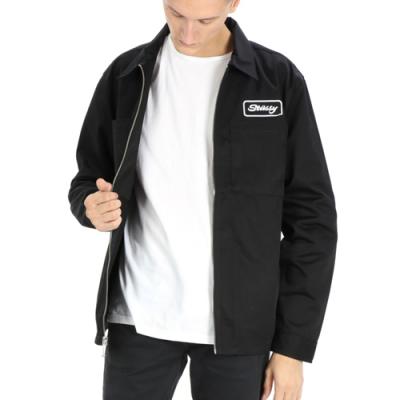 FULL ZIP WORK LS SHIRT-BLK