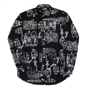 DOODLE PATTERN SHIRT-BLACK