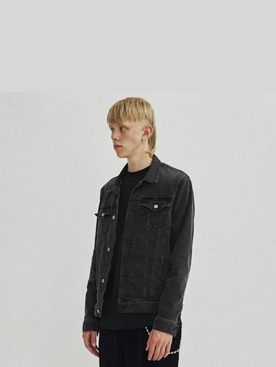LIGHT WASHED DENIM JACKET GA [GREY]