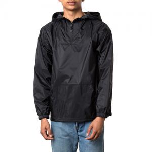 NYLON RIPSTOP PULLOVER JACKET-BLK