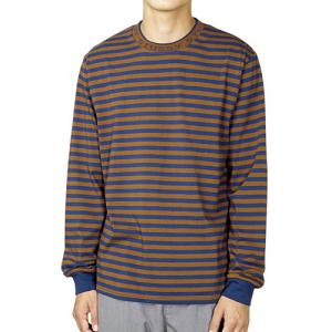 JACQUARD NECK LS JERSEY-BLUE