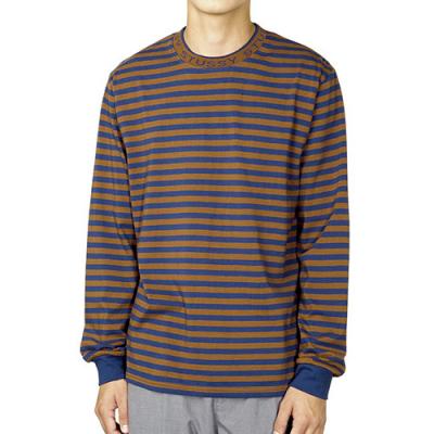 JACQUARD NECK LS JERSEY-BLUE
