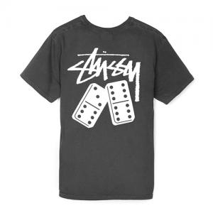 DOMINOS PIG. DYED PKT TEE-BLACK