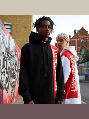 VERTIKAL BASIC LOGO HOODIE - BLACK/RED