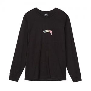 SMOOTH STOCK EMB. LS TEE-DARK PINK