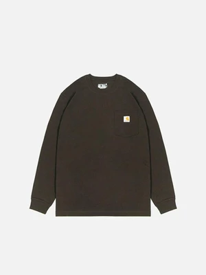 (K126) 워크 포켓 긴팔티 DARK BROWN
