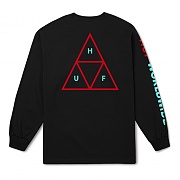 TRIPLE TRIANGLE LS TEE-BLK(red)
