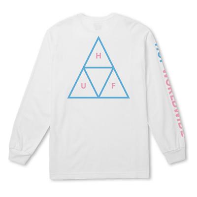 TRIPLE TRIANGLE LS TEE-WHT(blue)