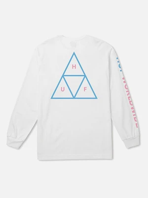 TRIPLE TRIANGLE LS TEE-WHT(blue)