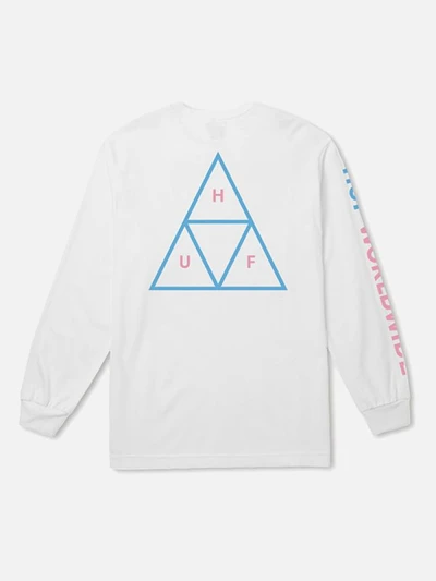 TRIPLE TRIANGLE LS TEE-WHT(blue)