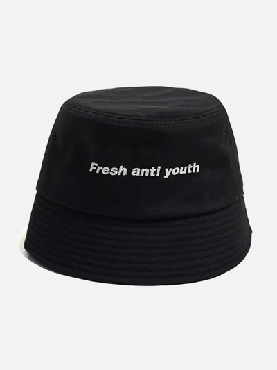 [FRESH ANTI YOUTH] LOGO BUCKET HAT -BLACK
