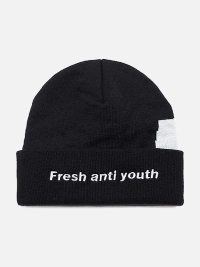 [FRESH ANTI YOUTH] LOGO BEANIE-BLACK/YELLOW