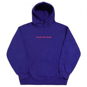 [FRESH ANTI YOUTH] LOGO HOOD SWEATER-BLUE