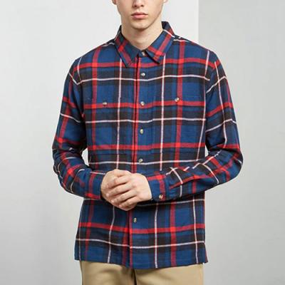 BIG POCKET FLANNEL SHIRT-NVY