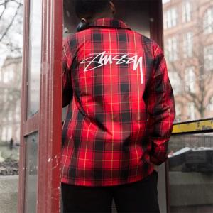CRUIZE COACH JACKET-RED PLAID