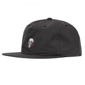 SKULL AND ROSES STRAPBACK CAP-BLK