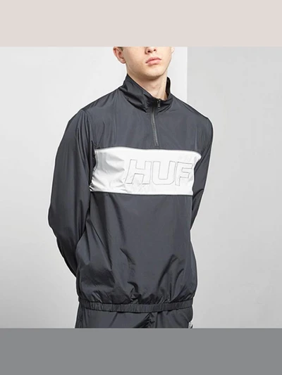STADIUM HALF ZIP TRACK JACKET-BLK