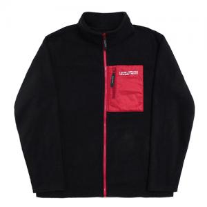 BASIC LOGO FLEECE JACKET - BLACK/RED