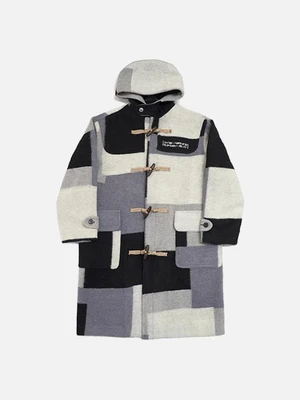 PATCH WORK DUFFLE COAT - ACHROMATIC COLOR