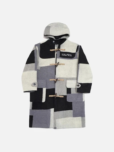 PATCH WORK DUFFLE COAT - ACHROMATIC COLOR