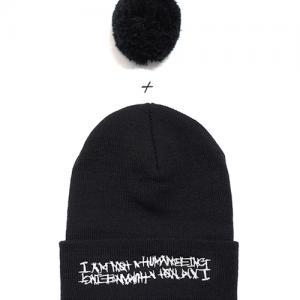 BASIC LOGO BELL BEANIE-BLACK