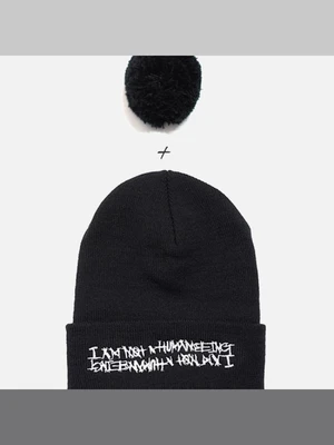 BASIC LOGO BELL BEANIE-BLACK