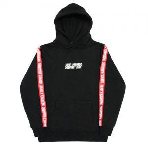 BASIC LOGO TAPE HOODIE - BLACK/RED