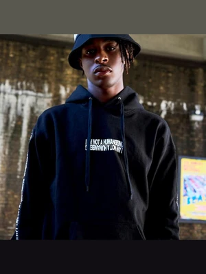 BASIC LOGO TAPE HOODIE - BLACK