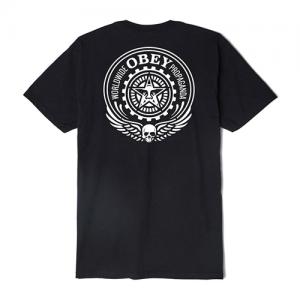 (163081682)OBEY SKULL AND WINGS TEE-BLK