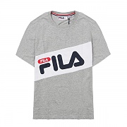 FILA DIAGONAL TEE-GRY/WHT/NVY/RED