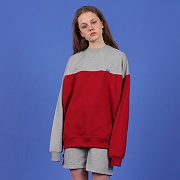 Ncover half color sweatshirt-red