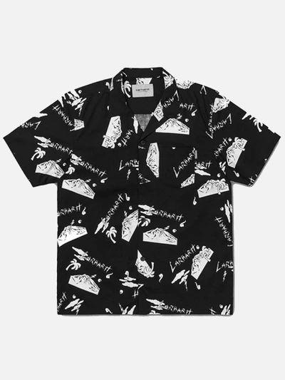 (I024148)S/S ANDERSON SOLID SHIRT-ANDERSON SOLID PRINT, BLK/WHT