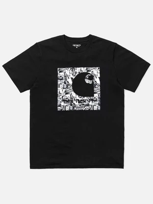 (I024755)S/S C COLLAGE T-SHIRT-BLK