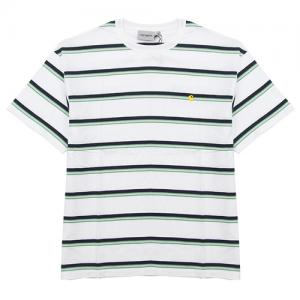 (I024815)S/S HILL T-SHIRT-HILL STRIPE, WHT/NAVY