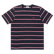 (I024815)S/S HILL T-SHIRT-HILL STRIPE, DARK NAVY/GOJI