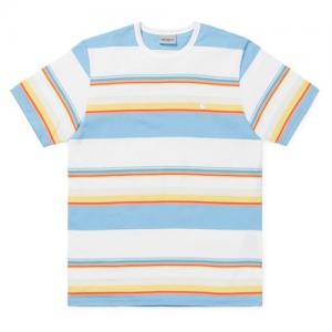 (I024816)S/S SUNDER T-SHIRT-SUNDER STRIPE, WHT/WAX