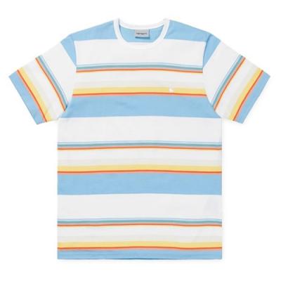 (I024816)S/S SUNDER T-SHIRT-SUNDER STRIPE, WHT/WAX