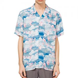 CLOUD AND BIRDS SHIRT-BLUE