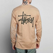 BASIC STUSSY LS TEE-LIGHT BROWN