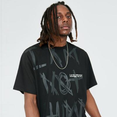 OVERLAP LOGO T-SHIRT-BLACK
