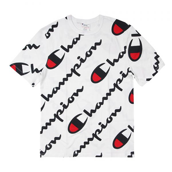 (T1919S) 올오버 스크립트 헤리티지 반팔티 (10959)-WHITE/NAVY