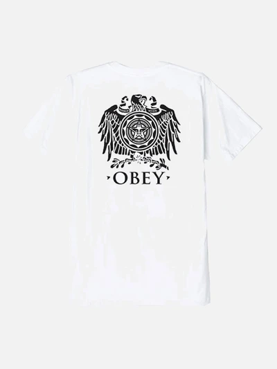 (163081714) OBEY BROKEN EAGLE TEE-WHT