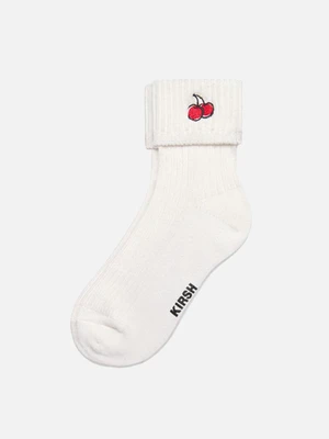 CHERRY CUFF SOCKS HS [WHITE]