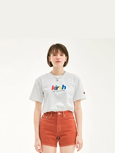 RAINBOW LOGO T-SHIRT HS [WHITE]